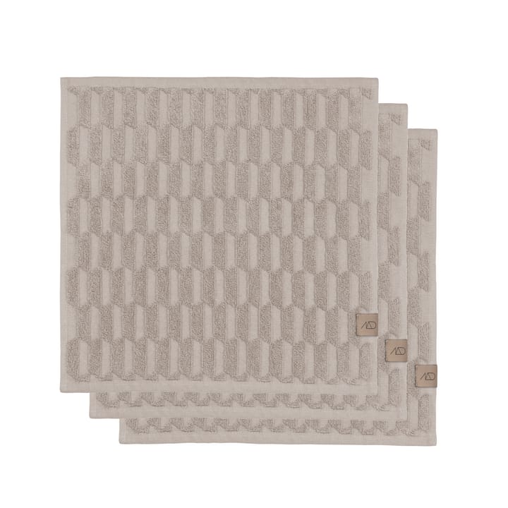 Geo Handtuch 30 x 30 cm 3er-Pack - Sand - Mette Ditmer