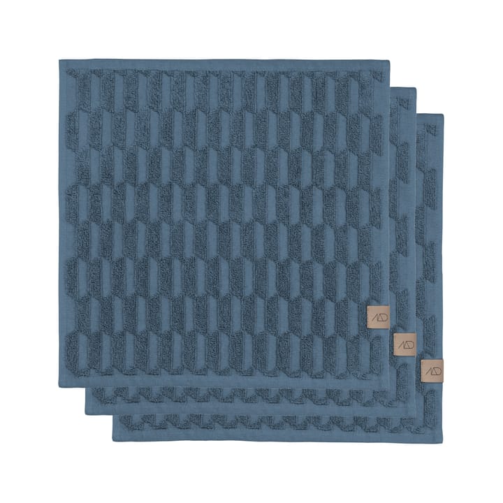 Geo Handtuch 30 x 30 cm 3er-Pack - Slate blue - Mette Ditmer