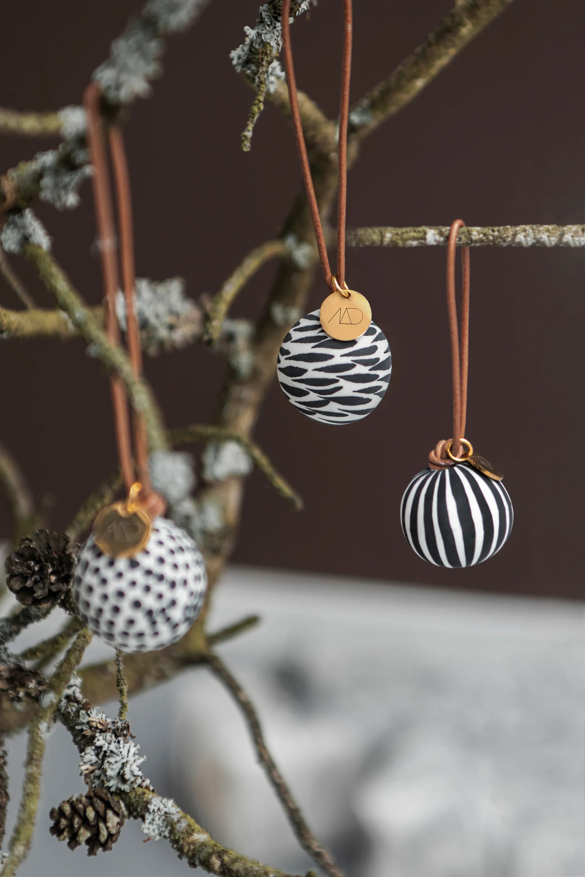 Globe Weihnachtsbaumkugel 3 Teile, Black Mette Ditmer