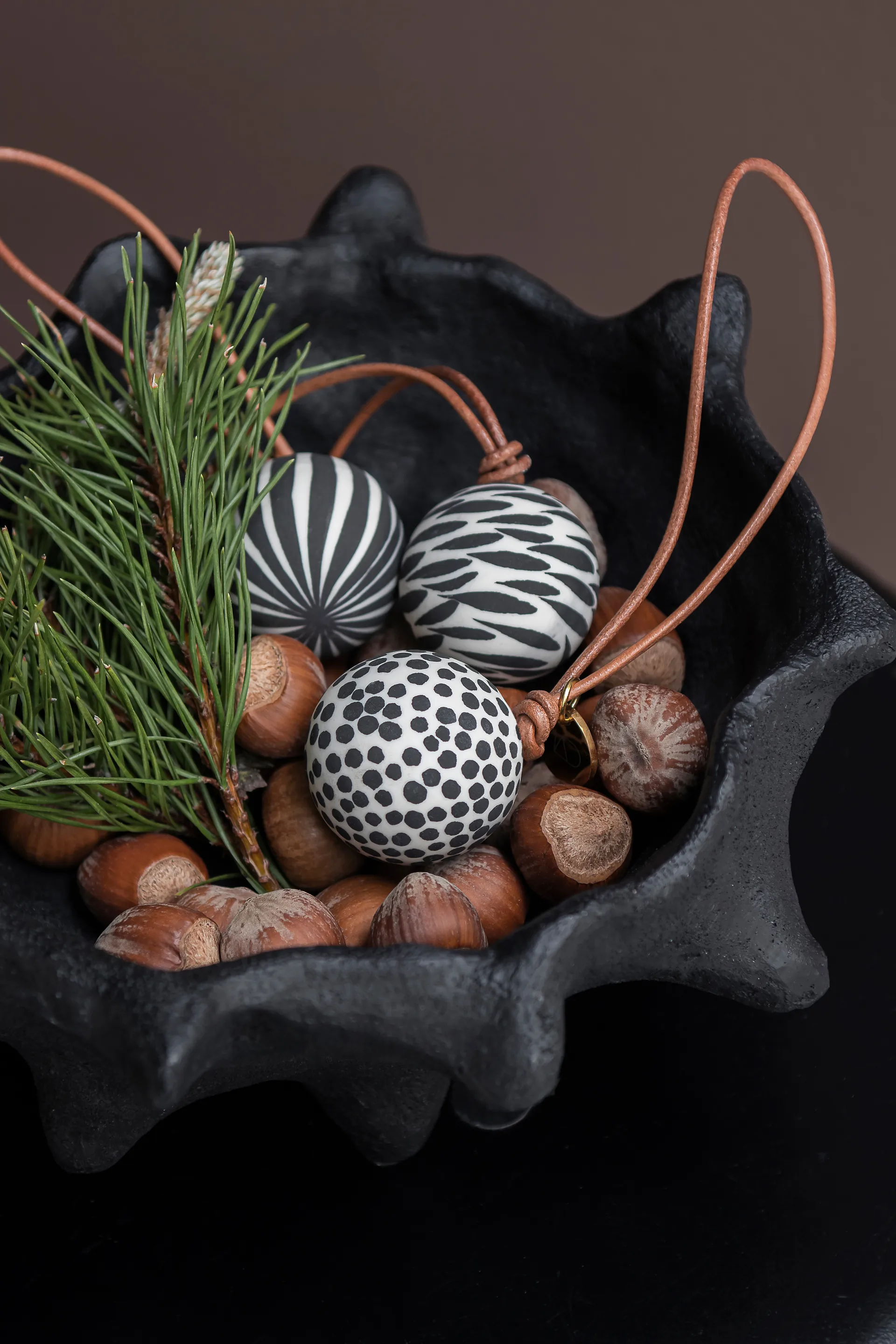 Globe Weihnachtsbaumkugel 3 Teile, Black Mette Ditmer