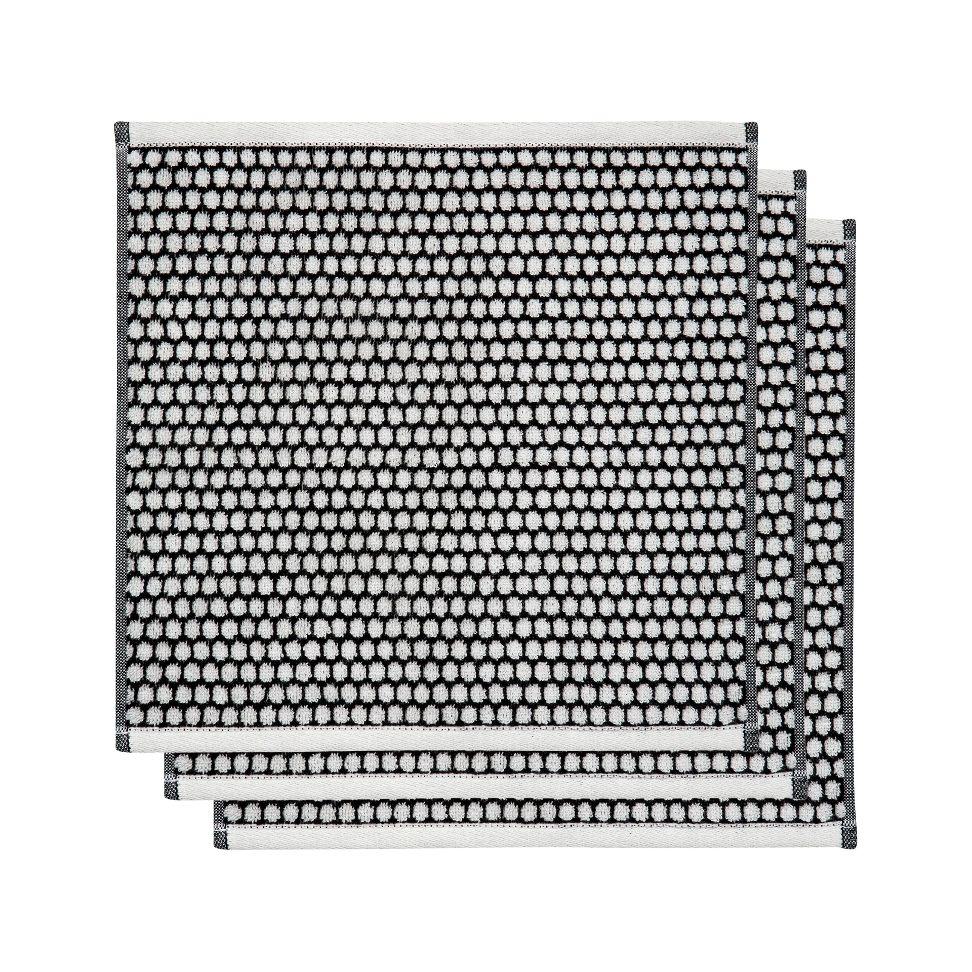 Grid Handtuch 31 x 31cm 3er Pack, Schwarz-off white Mette Ditmer
