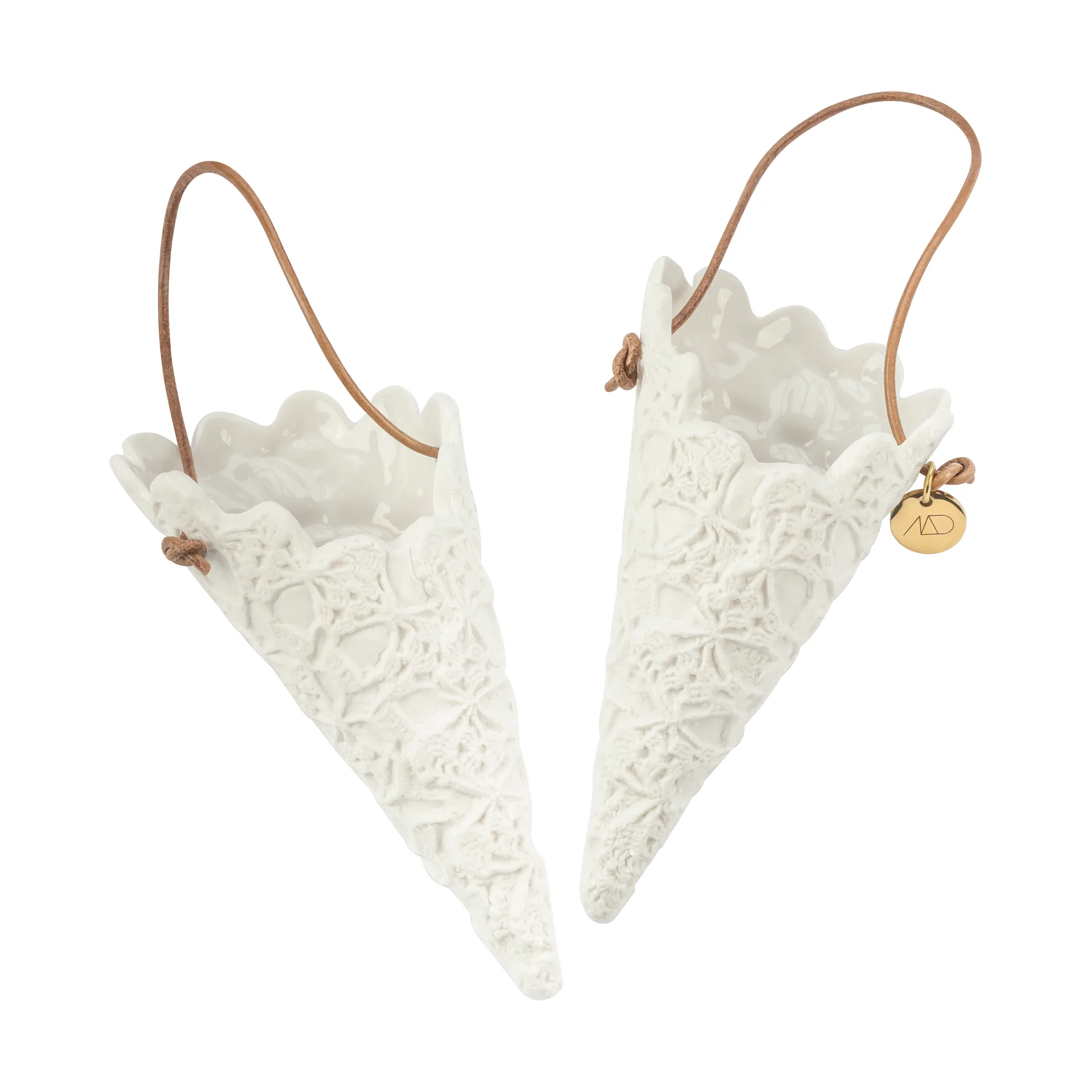 Lace Weihnachtskegel 2er-Pack, Off-white Mette Ditmer