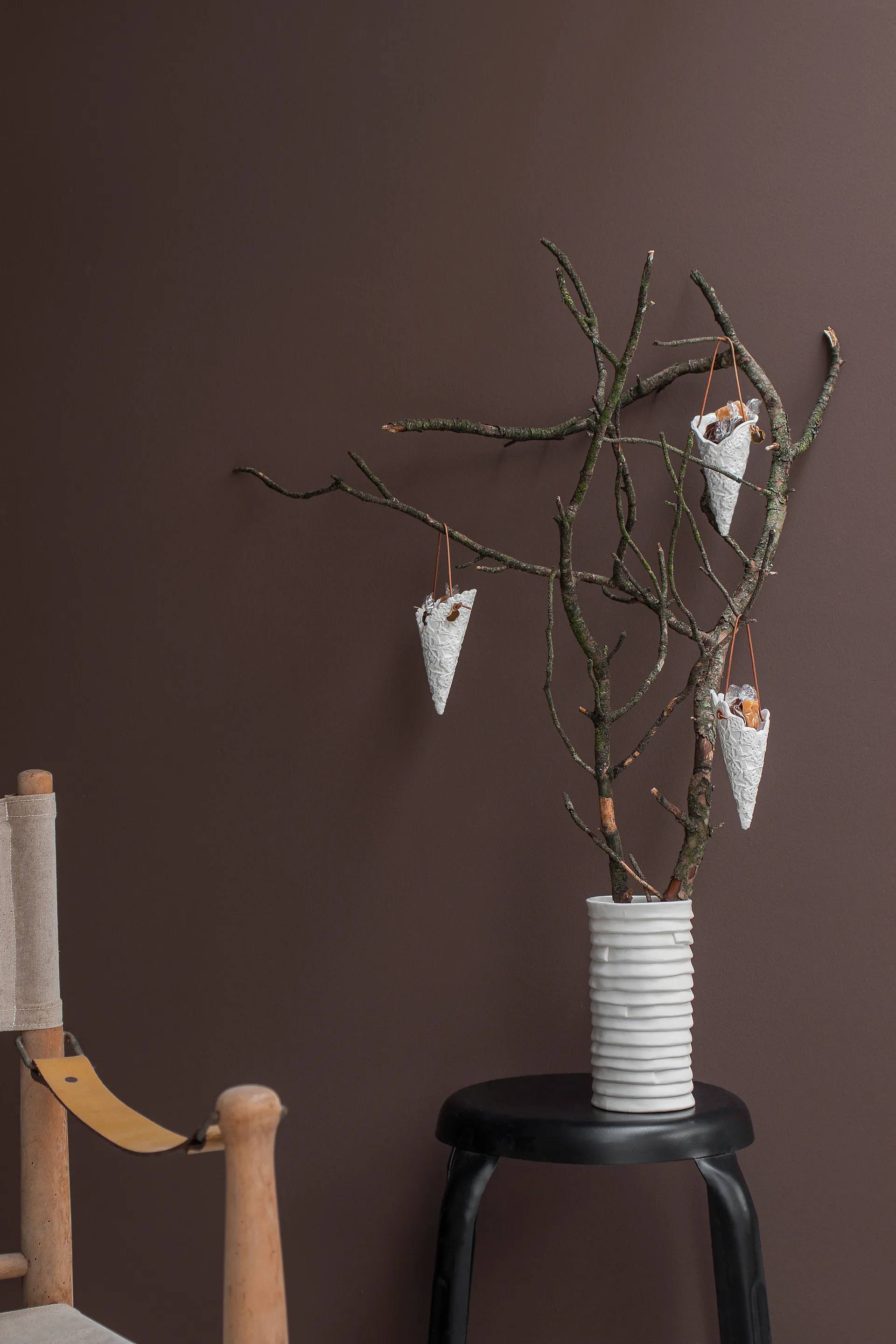 Lace Weihnachtskegel 2er-Pack, Off-white Mette Ditmer