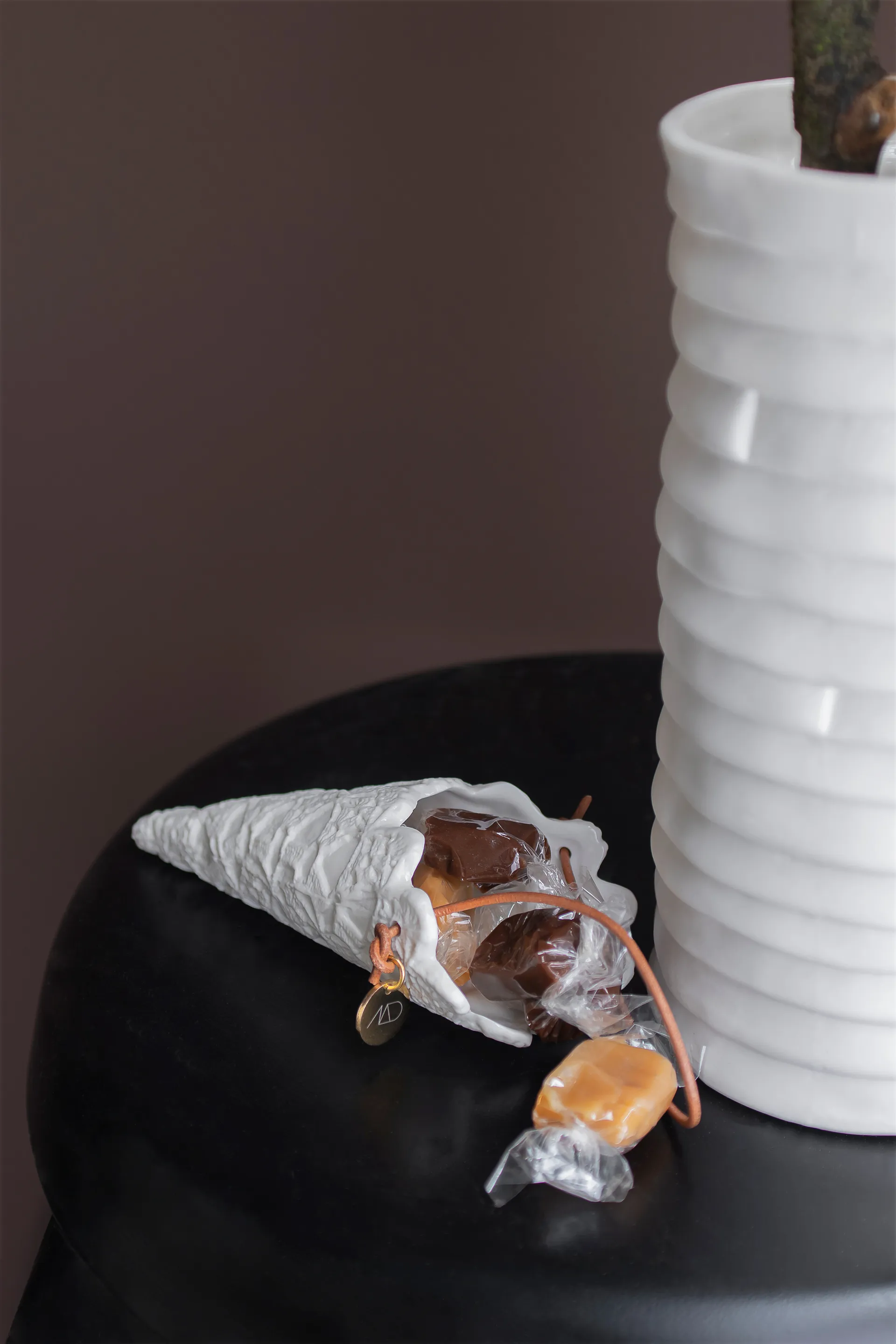 Lace Weihnachtskegel 2er-Pack, Off-white Mette Ditmer