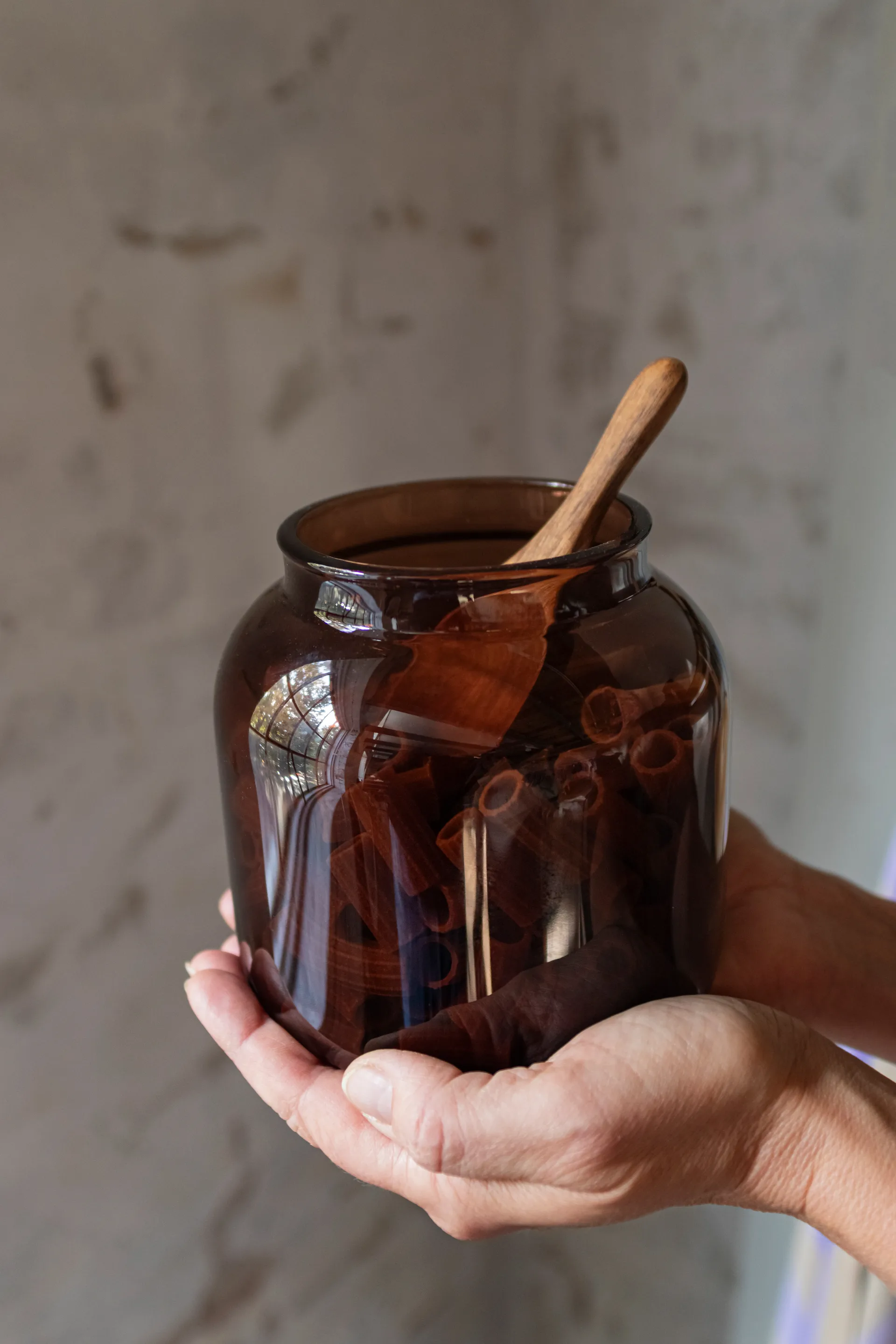 Luna Vorratsglas mit Deckel small 13 cm, Brown Mette Ditmer