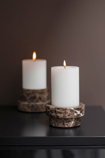 Marble Kerzenhalter für Blockkerze 5cm - Braun - Mette Ditmer