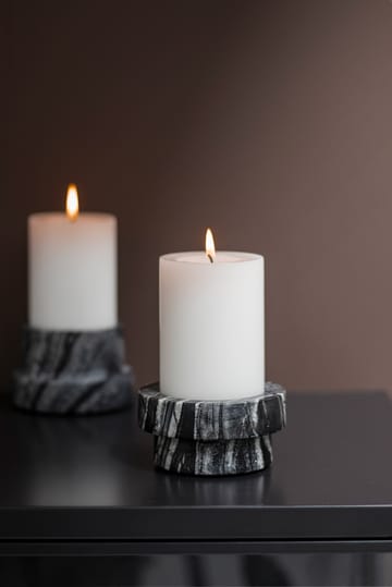 Marble Kerzenhalter für Blockkerze 5cm - Schwarz-grau - Mette Ditmer