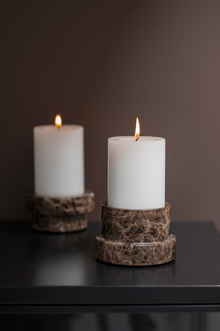 Marble Kerzenhalter für Blockkerze 6,5cm - Braun - Mette Ditmer