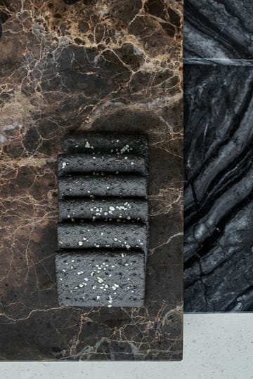 Marble Serviertablett large 18x38 cm - Black-Grey - Mette Ditmer