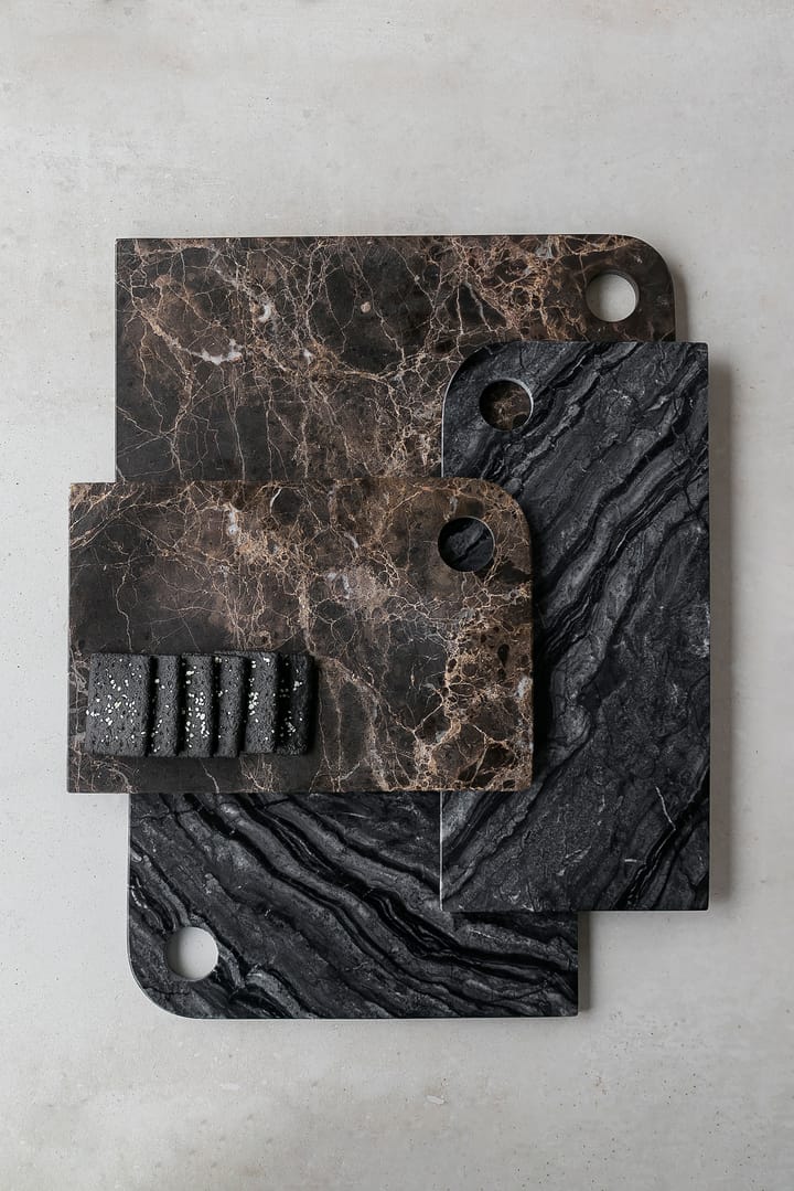 Marble Serviertablett medium  20x30 cm - Black-Grey - Mette Ditmer