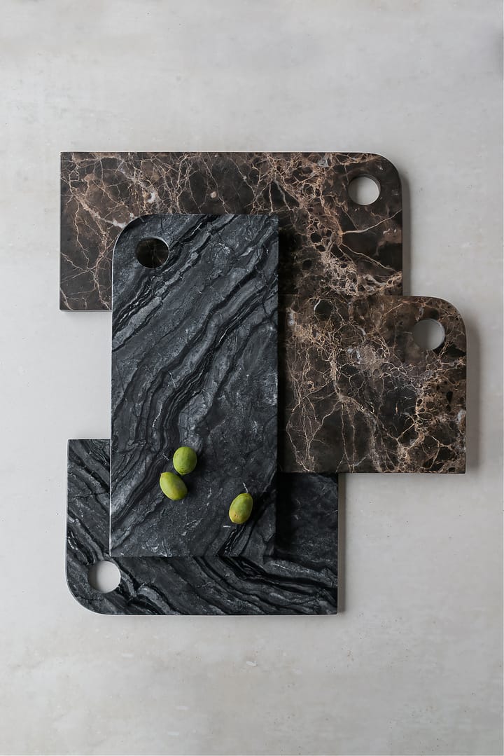 Marble Serviertablett medium  20x30 cm - Black-Grey - Mette Ditmer