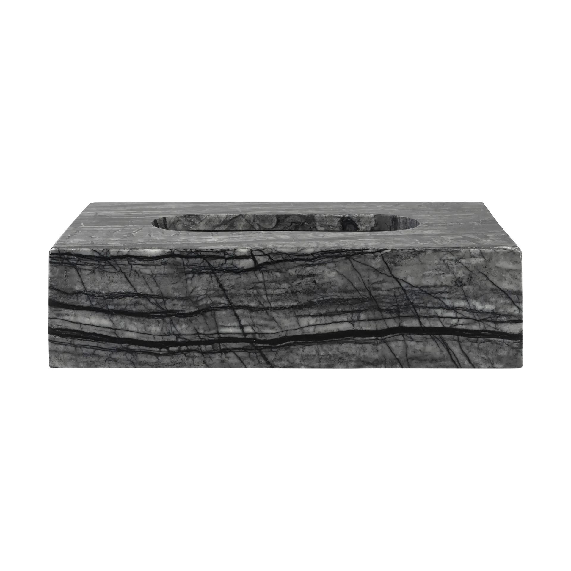 Marble Taschentuchbox 14x25,5cm, Schwarz-grau Mette Ditmer