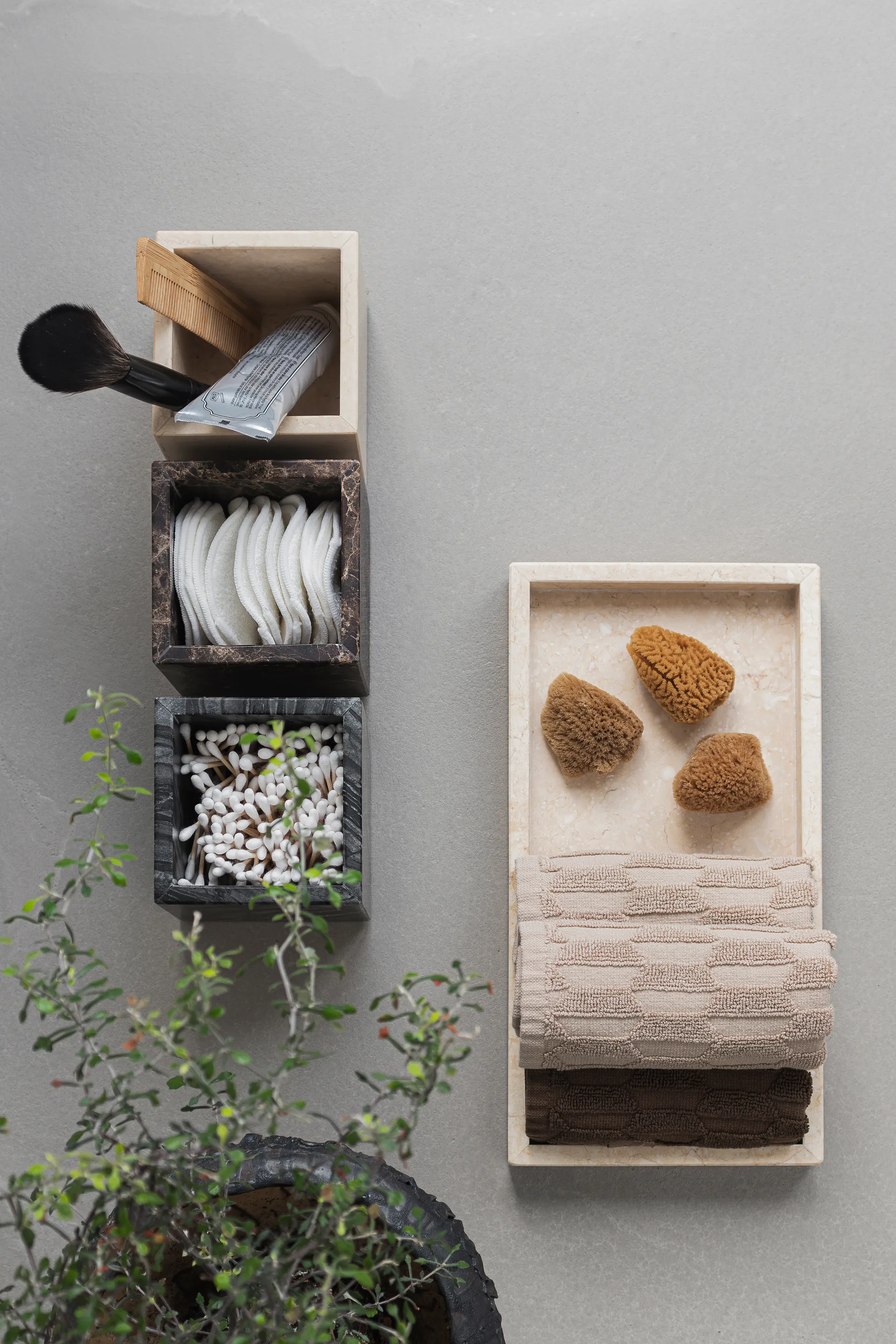 Marble Würfel 8,5x8,5 cm, Black-Grey Mette Ditmer