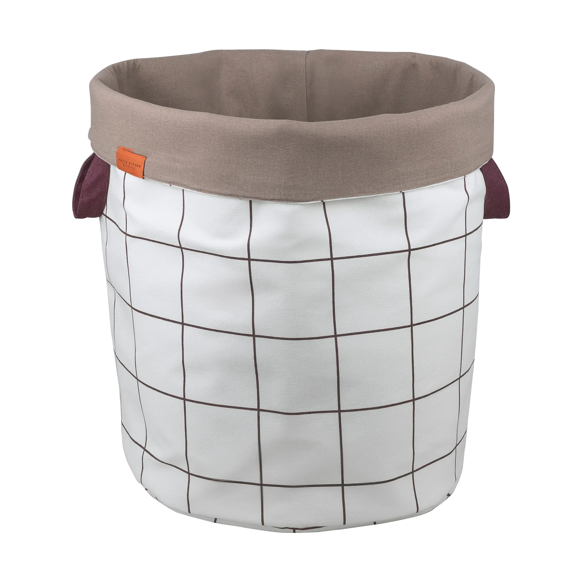 Mesh-Wäschekorb Ø40x50 cm, Brown-Off-white Mette Ditmer