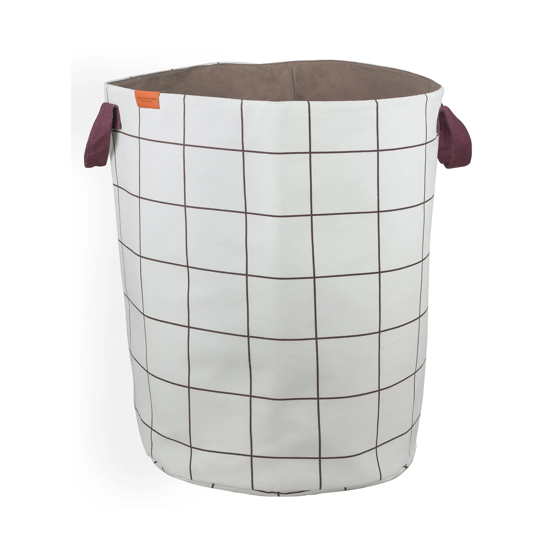 Mesh-Wäschekorb Ø40x50 cm, Brown-Off-white Mette Ditmer