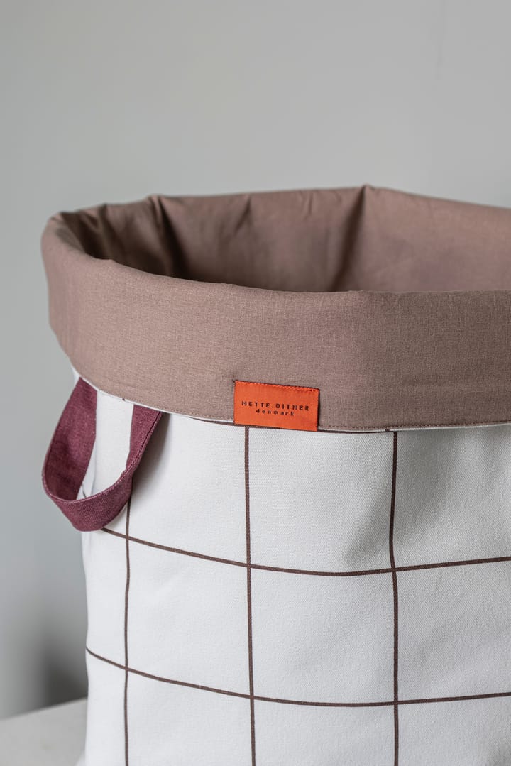 Mesh-Wäschekorb Ø40x50 cm, Brown-Off-white Mette Ditmer