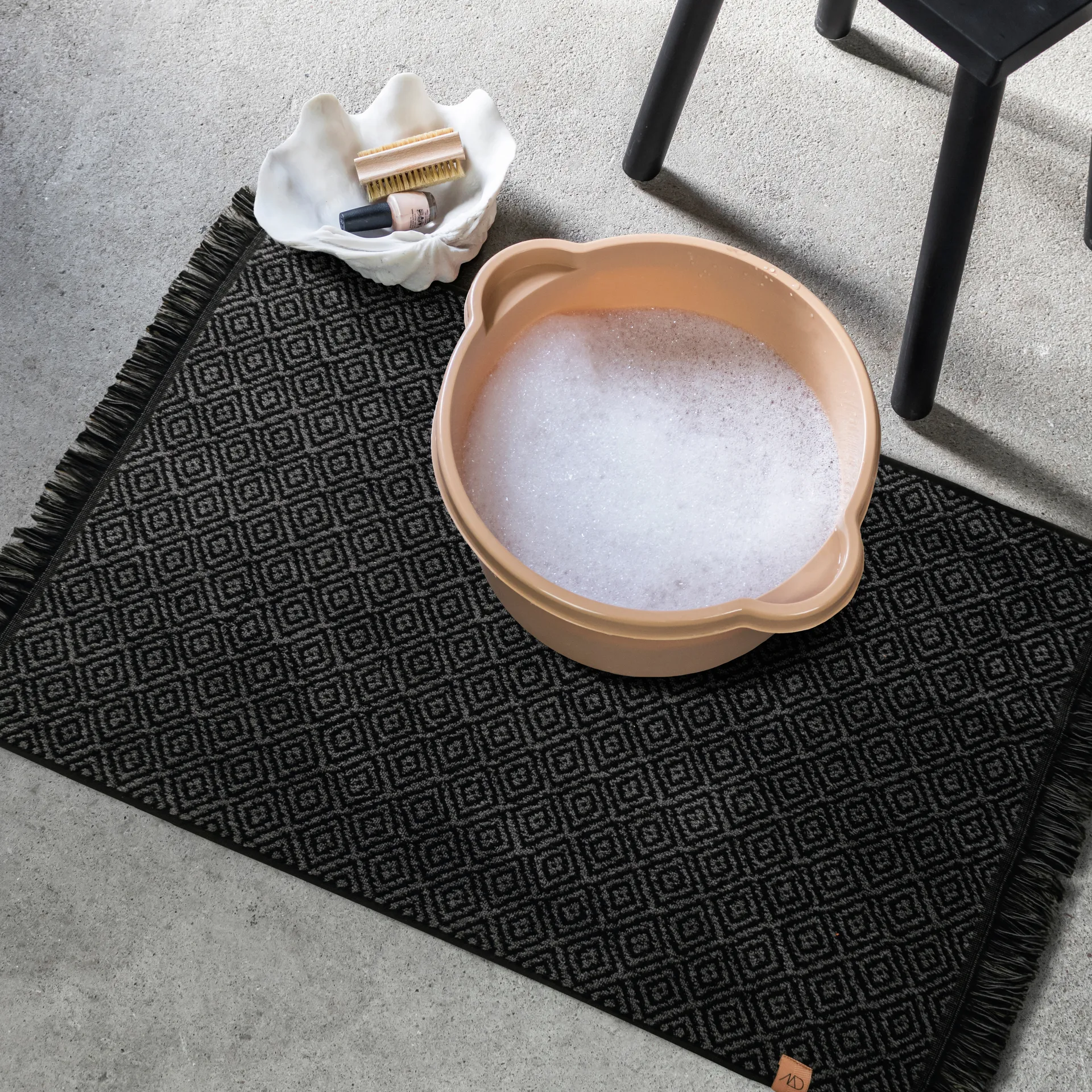 Morocco Badezimmerteppich 50 x 80cm, Black-grey Mette Ditmer