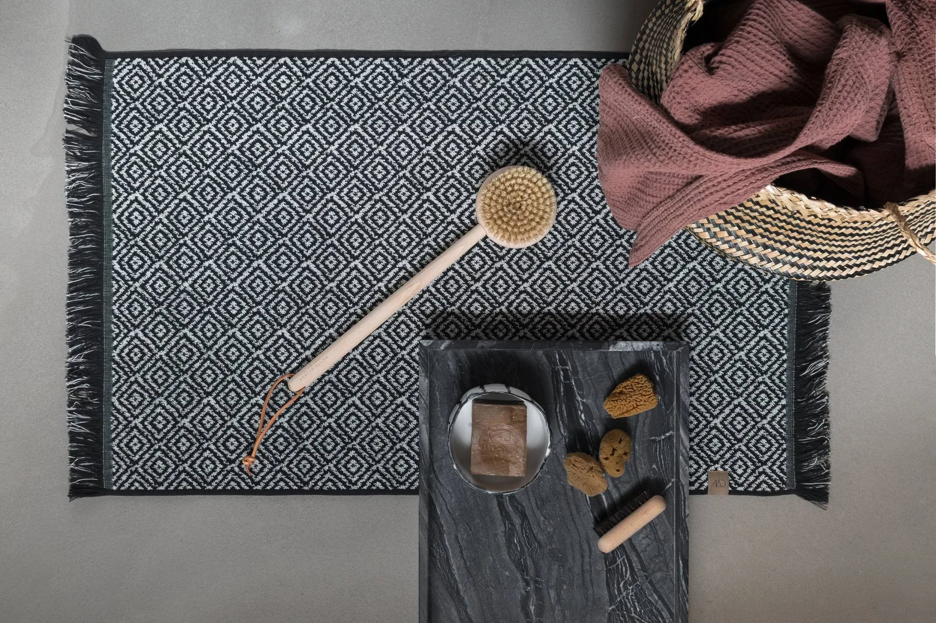 Morocco Badezimmerteppich 50 x 80cm, Black-grey Mette Ditmer