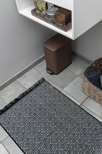 Morocco Badezimmerteppich 50 x 80cm - Black-white - Mette Ditmer