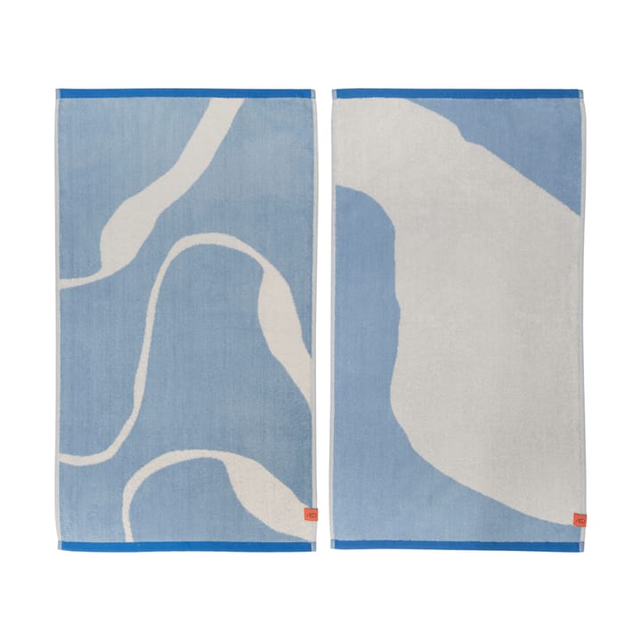 Nova Arte Gästehandtuch 40x55cm 2er Pack - Light blue-off-white - Mette Ditmer