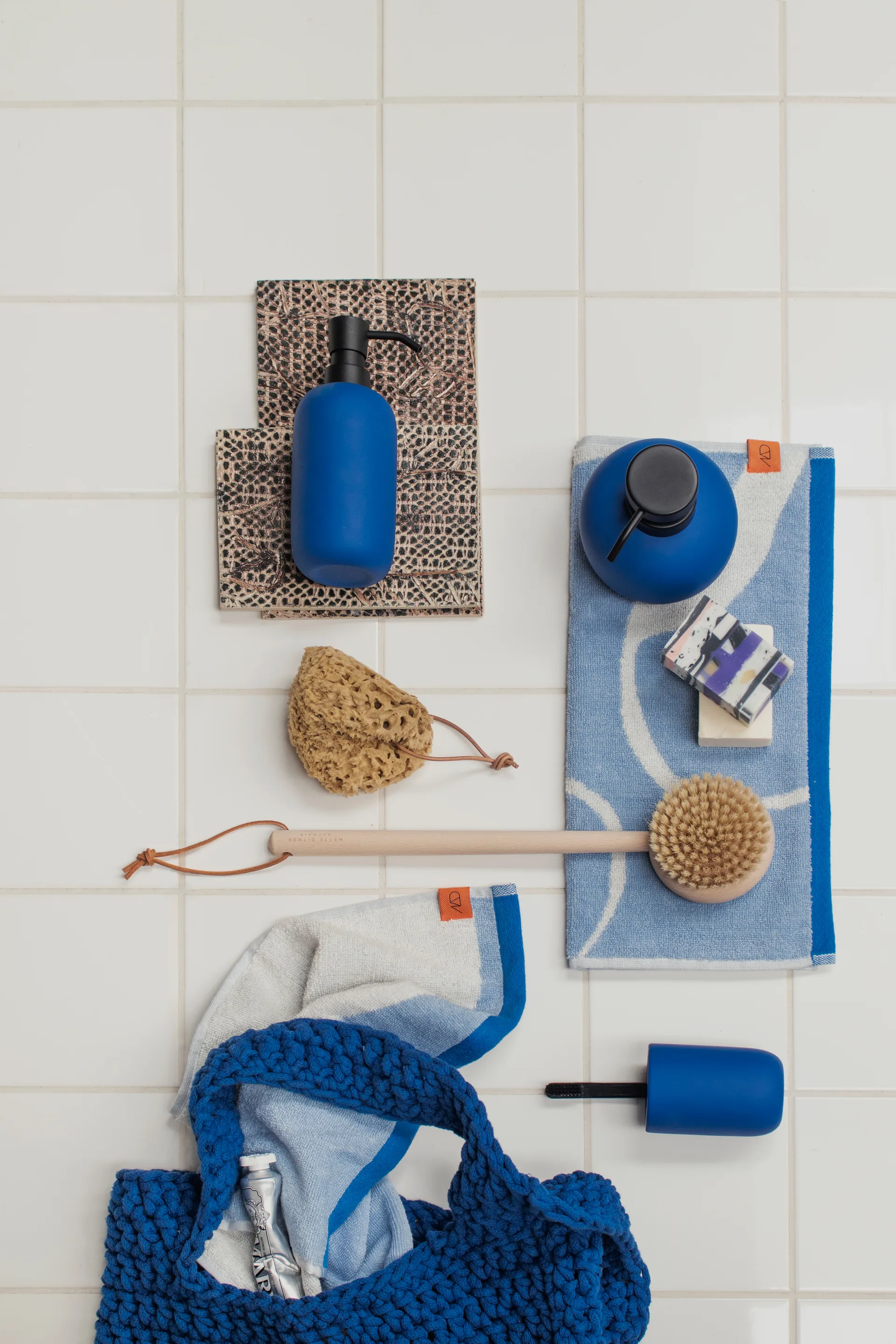 Nova Arte Gästehandtuch 40x55cm 2er Pack, Light blue-off-white Mette Ditmer