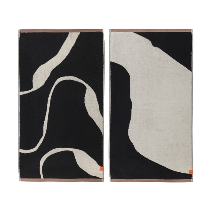 Nova Arte Handtuch 50x90cm 2er Pack - Black-off white - Mette Ditmer