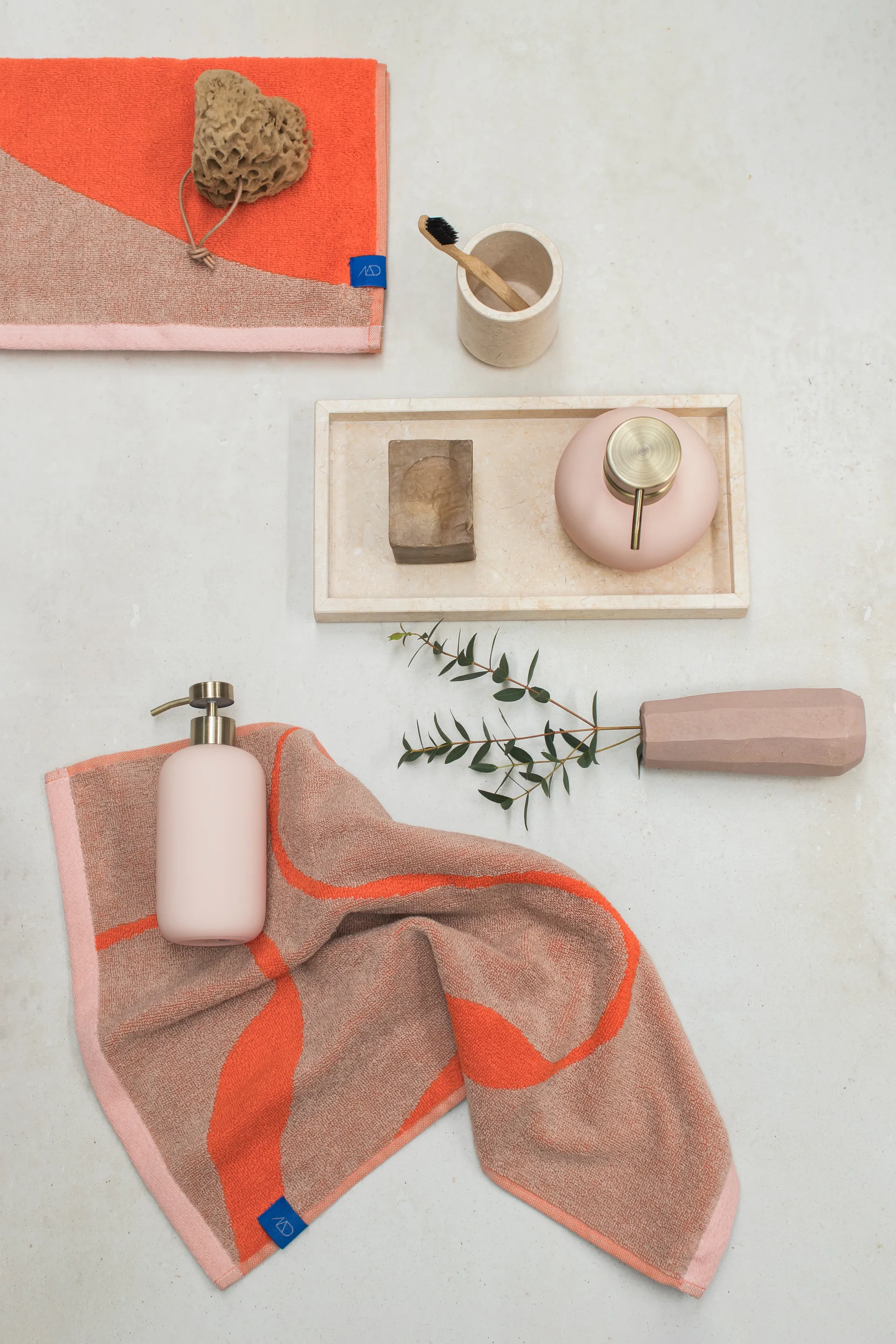 Nova Arte Handtuch 50x90cm 2er Pack, Latte-orange Mette Ditmer