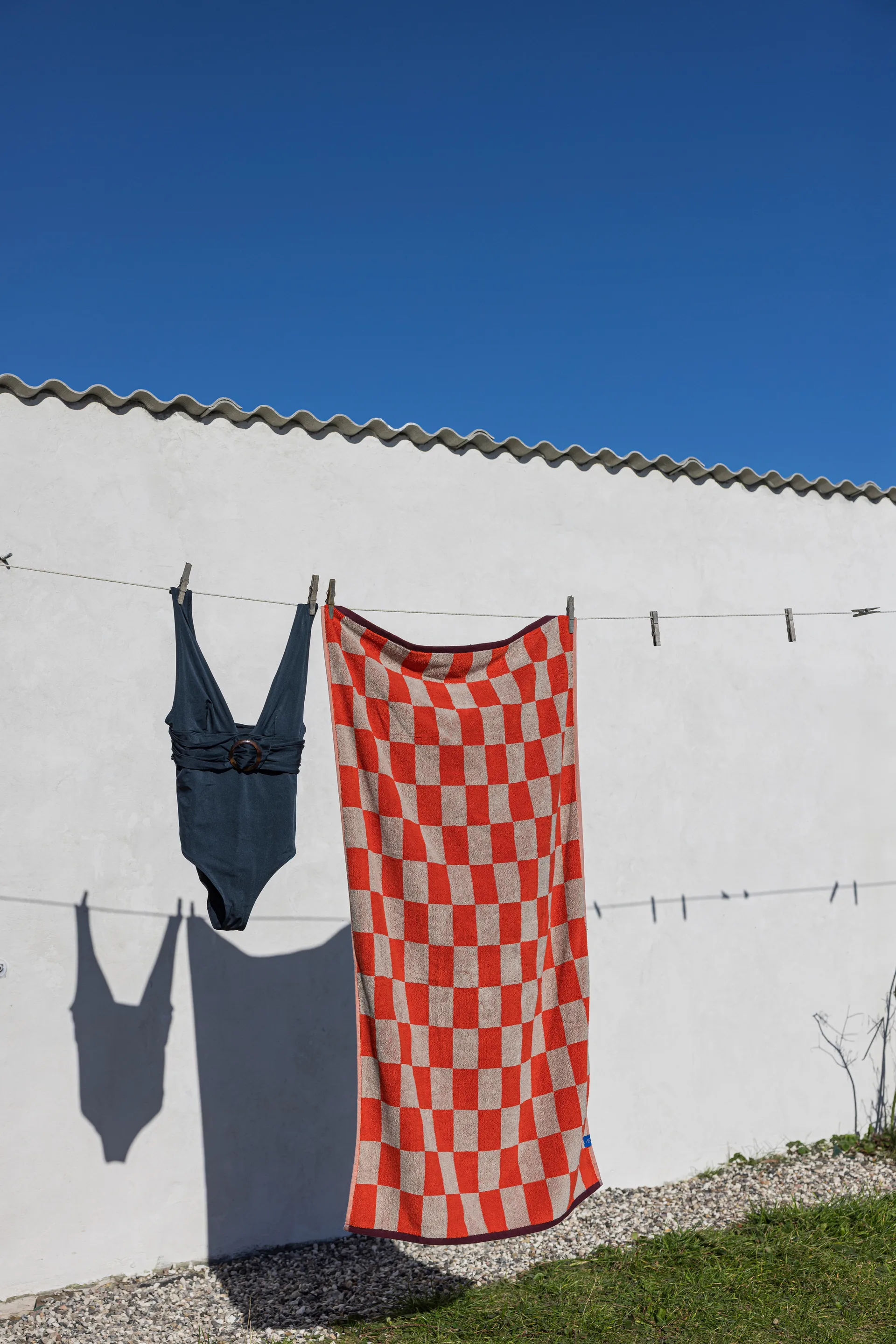 Retro Handtuch, Dark orange, 50x90 cm Mette Ditmer