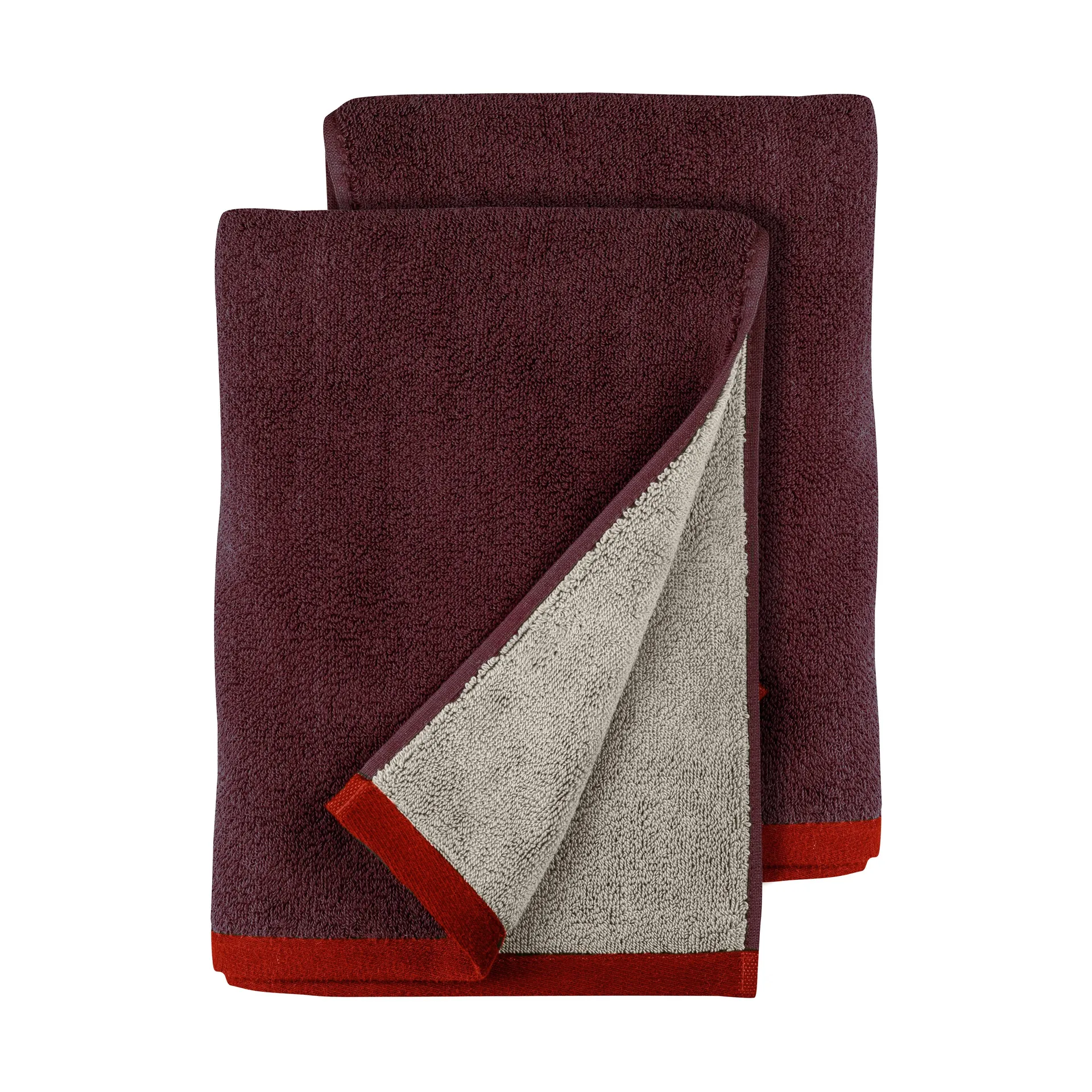 Soft Gästhandtuch 2er-Pack 40x55 cm, Red-Grey (röd-grå), 40x55 cm Mette Ditmer
