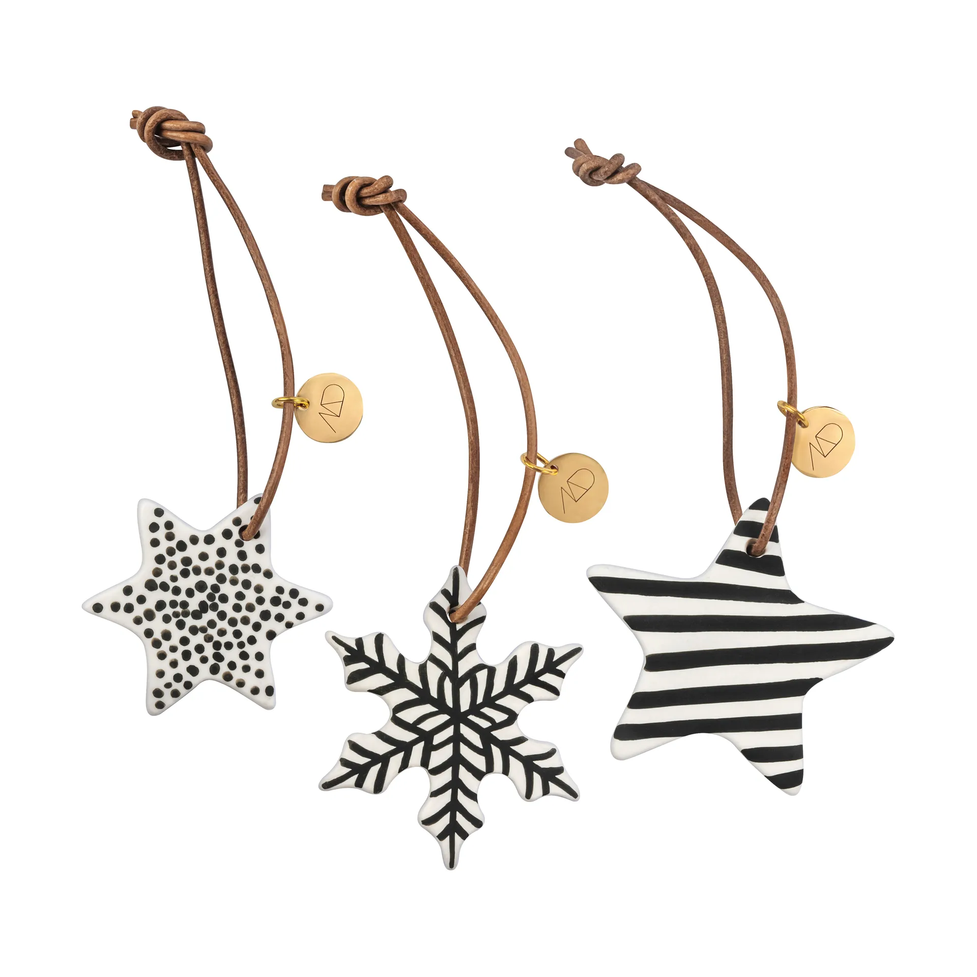 Star Weihnachtsbaumanhänger 3 Teile, Black Mette Ditmer
