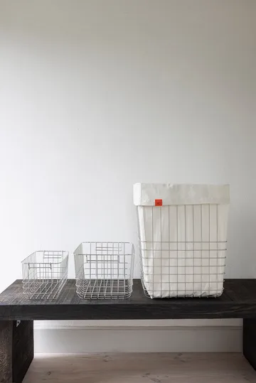 Store-it Aufbewahrungskorb mit Baumwollbeutel Large - Chrome - Mette Ditmer