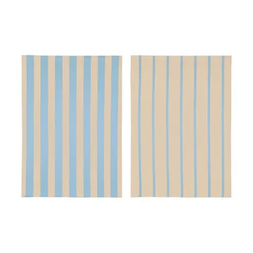 Stripes Küchenhandtuch 50x70 cm 2er-Pack - Blue-Beige (blå-beige), 50x70 cm - Mette Ditmer