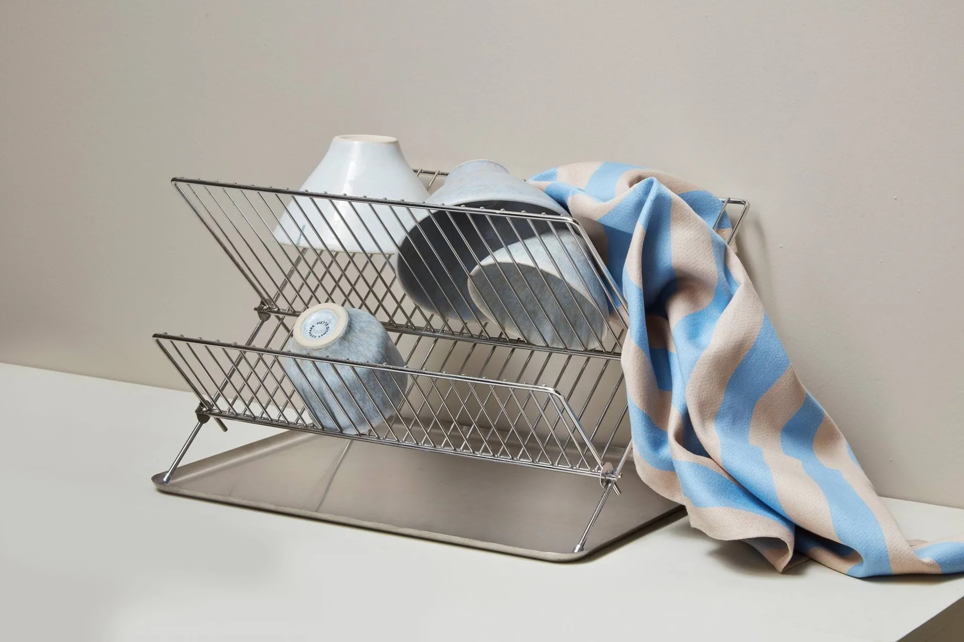 Stripes Küchenhandtuch 50x70 cm 2er-Pack, Blue-Beige (blå-beige), 50x70 cm Mette Ditmer