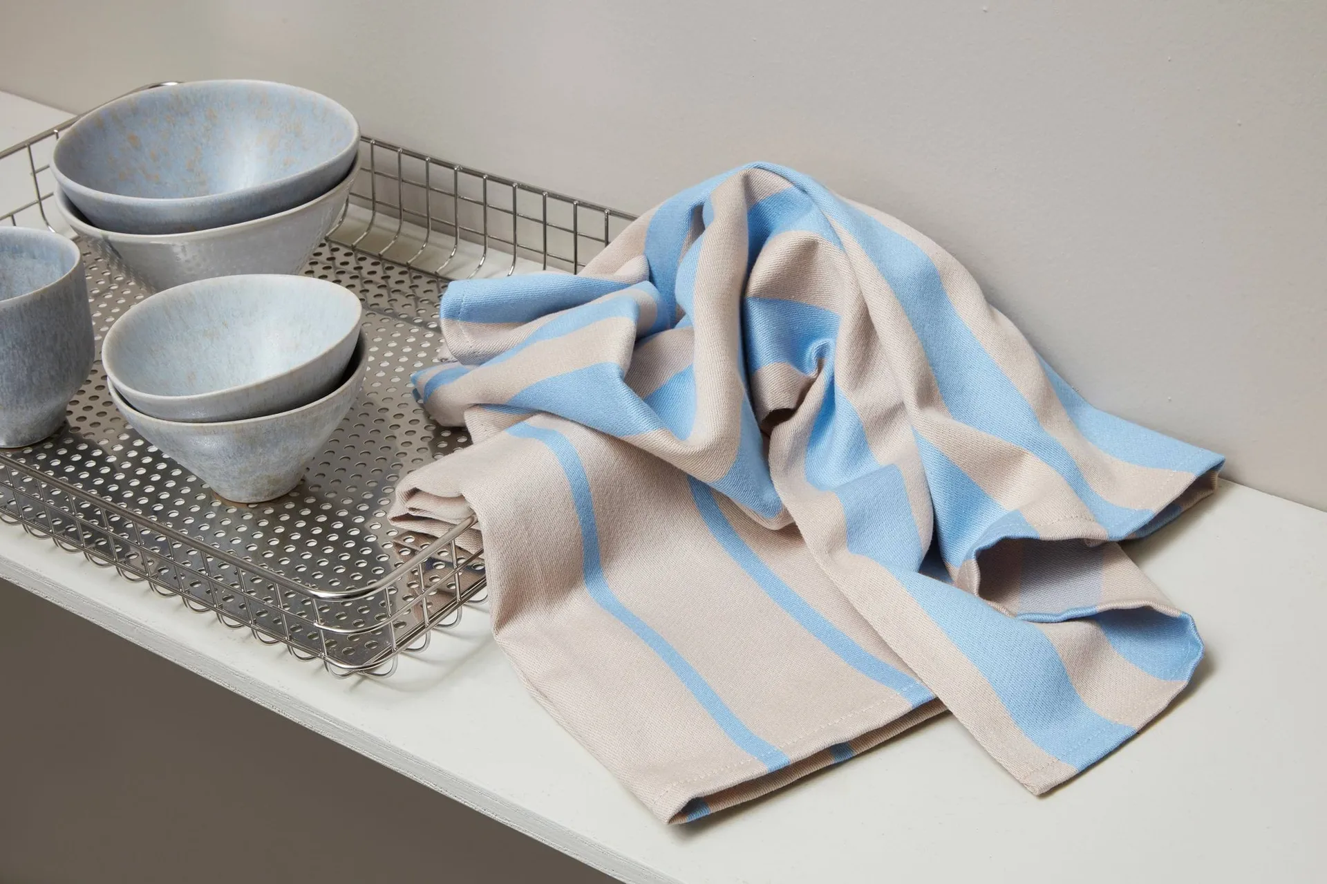 Stripes Küchenhandtuch 50x70 cm 2er-Pack, Blue-Beige (blå-beige), 50x70 cm Mette Ditmer