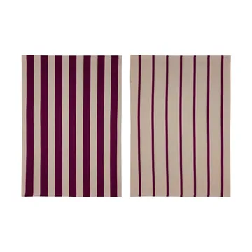 Stripes Küchenhandtuch 50x70 cm 2er-Pack - Red-Beige (röd-beige), 50x70 cm - Mette Ditmer