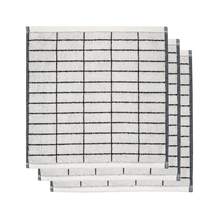 Tile stone Handtuch 31 x 31cm 3er Pack - Schwarz-off white - Mette Ditmer