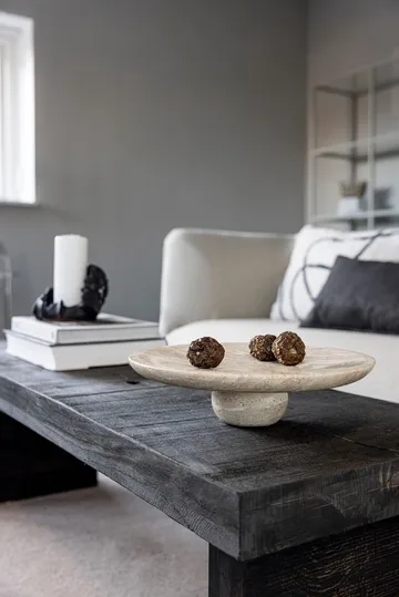 Travertin Sockel - Linen, Ø32x8,5 cm - Mette Ditmer