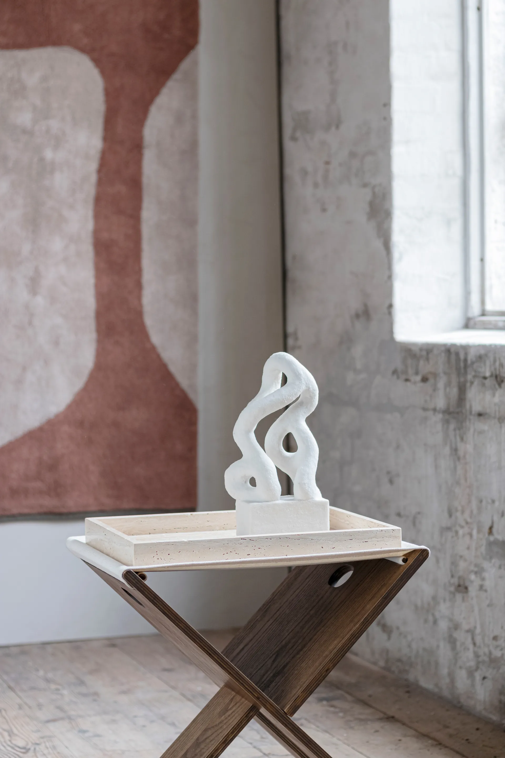 Travertine Dekorationstablett 30x40 cm, Linen Mette Ditmer