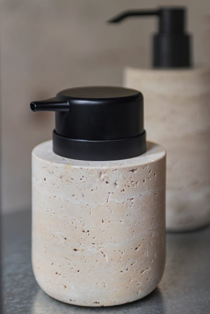 Travertine Seifenspender 12,5 cm, Linen Mette Ditmer