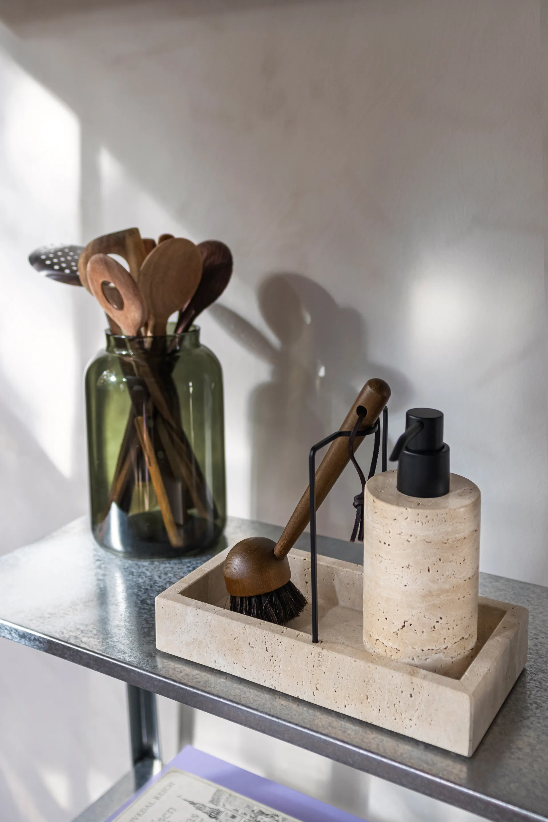 Travertine Spülbeckenorganisator 12x23,5 cm, Linen Mette Ditmer