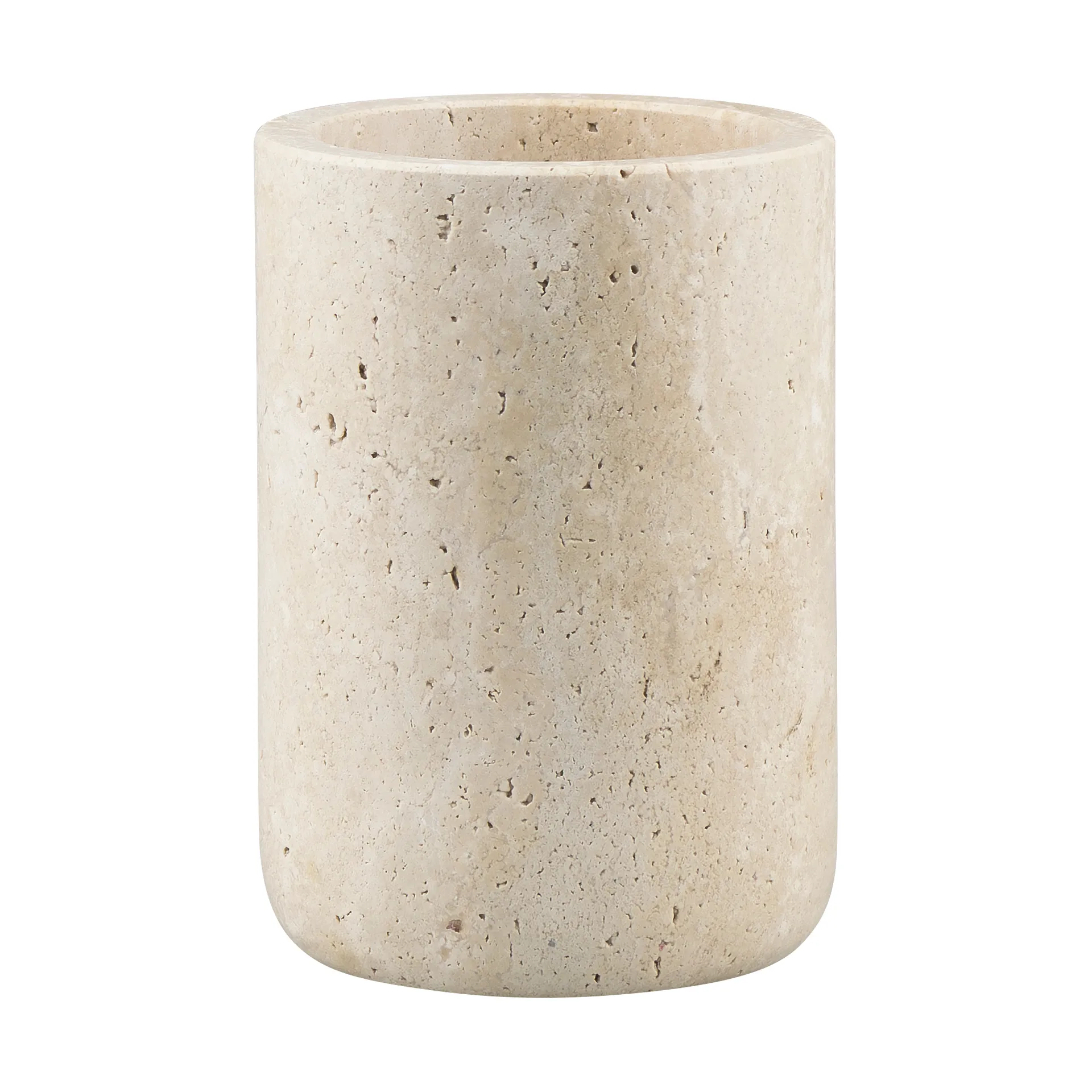 Travertine Zahnputzbecher 10 cm, Linen Mette Ditmer