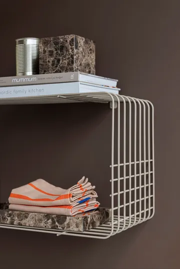 Wire Wandregal - Sand, 31x70x26 cm - Mette Ditmer