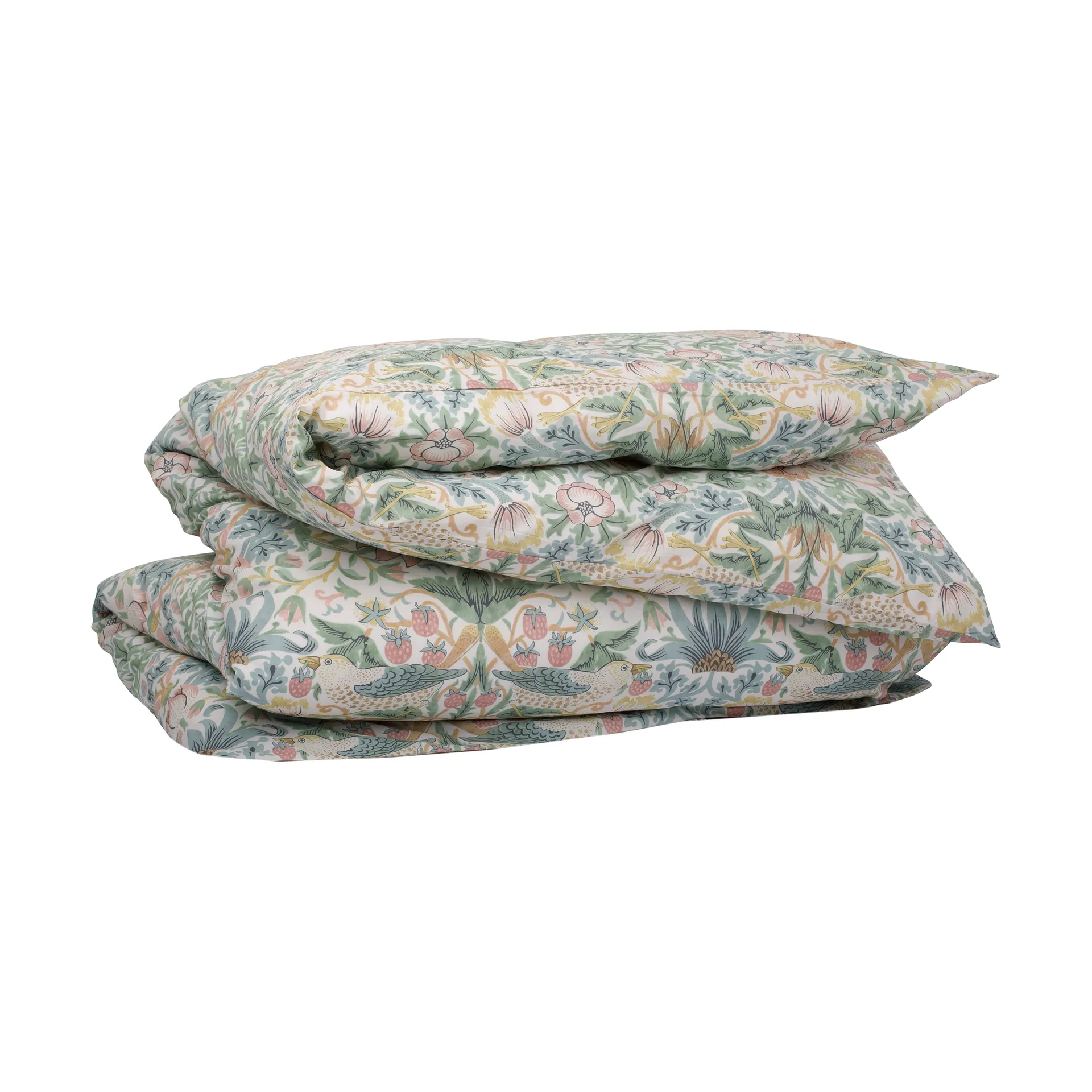Morris & Co. Strawberry Thief Bettbezug, Grün, 220x220 cm Mille Notti