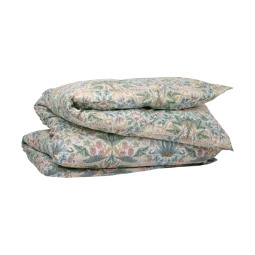 Morris & Co. Strawberry Thief Bettbezug - Grün, 220x220 cm - Mille Notti