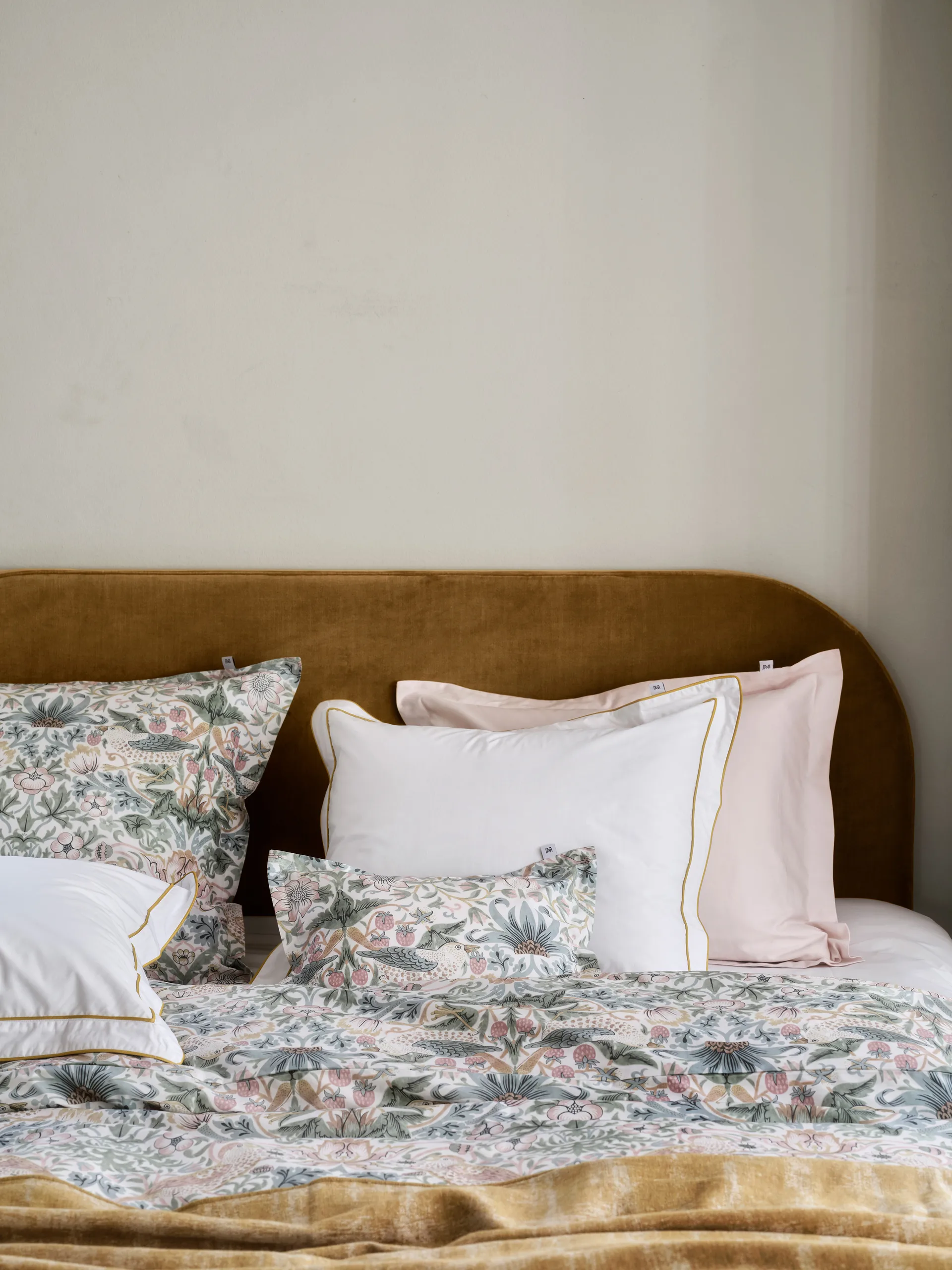 Morris & Co. Strawberry Thief Kopfkissenbezug, Grün, 50x90 cm Mille Notti