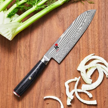 Raw 5000FCD Santokumesser 18 cm - Damaskus-schwarz - Miyabi
