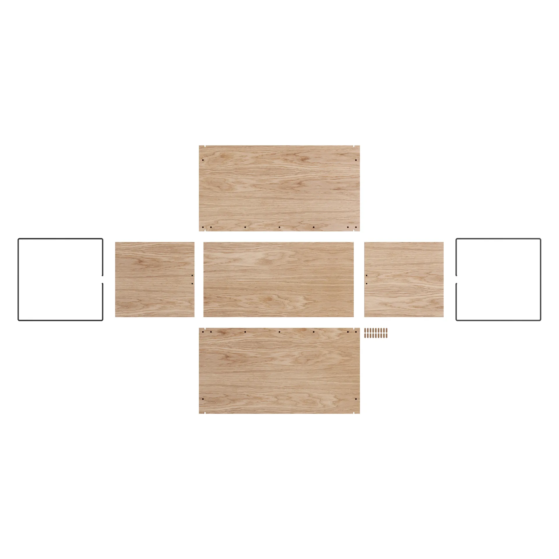 Aufbewahrungsbox Eiche 33 x 60 cm, Wood, Black MOEBE