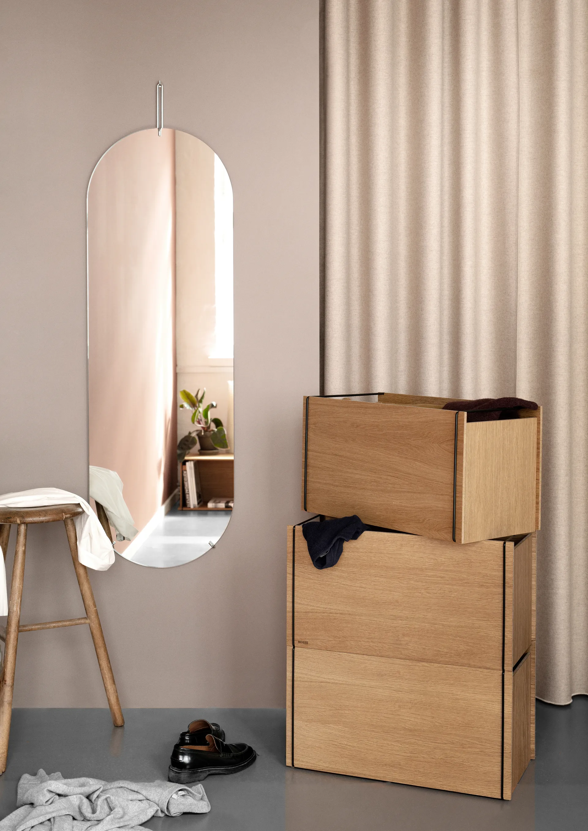 Aufbewahrungsbox Eiche 33 x 60 cm, Wood, Black MOEBE