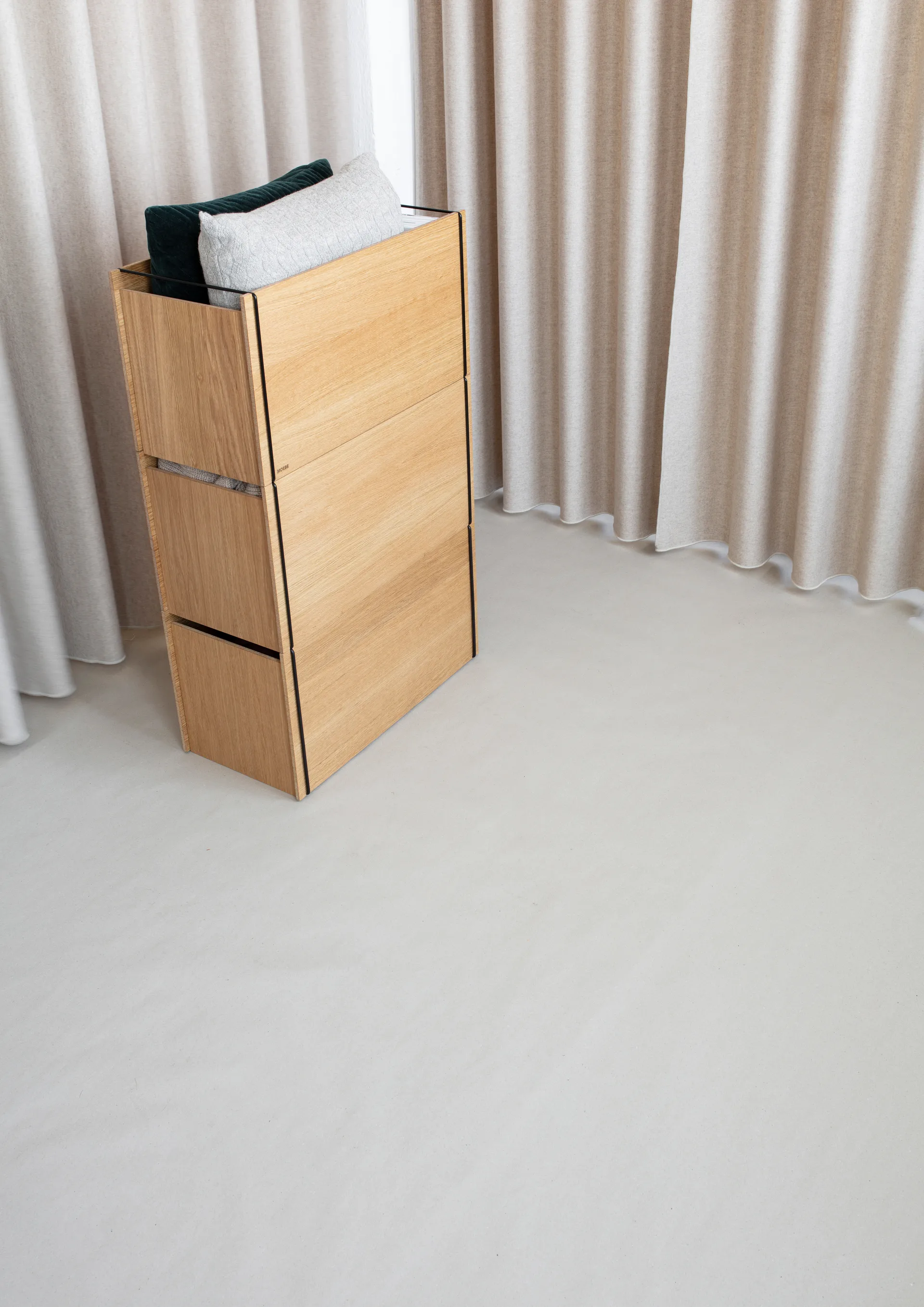 Aufbewahrungsbox Eiche 33 x 60 cm, Wood, Black MOEBE