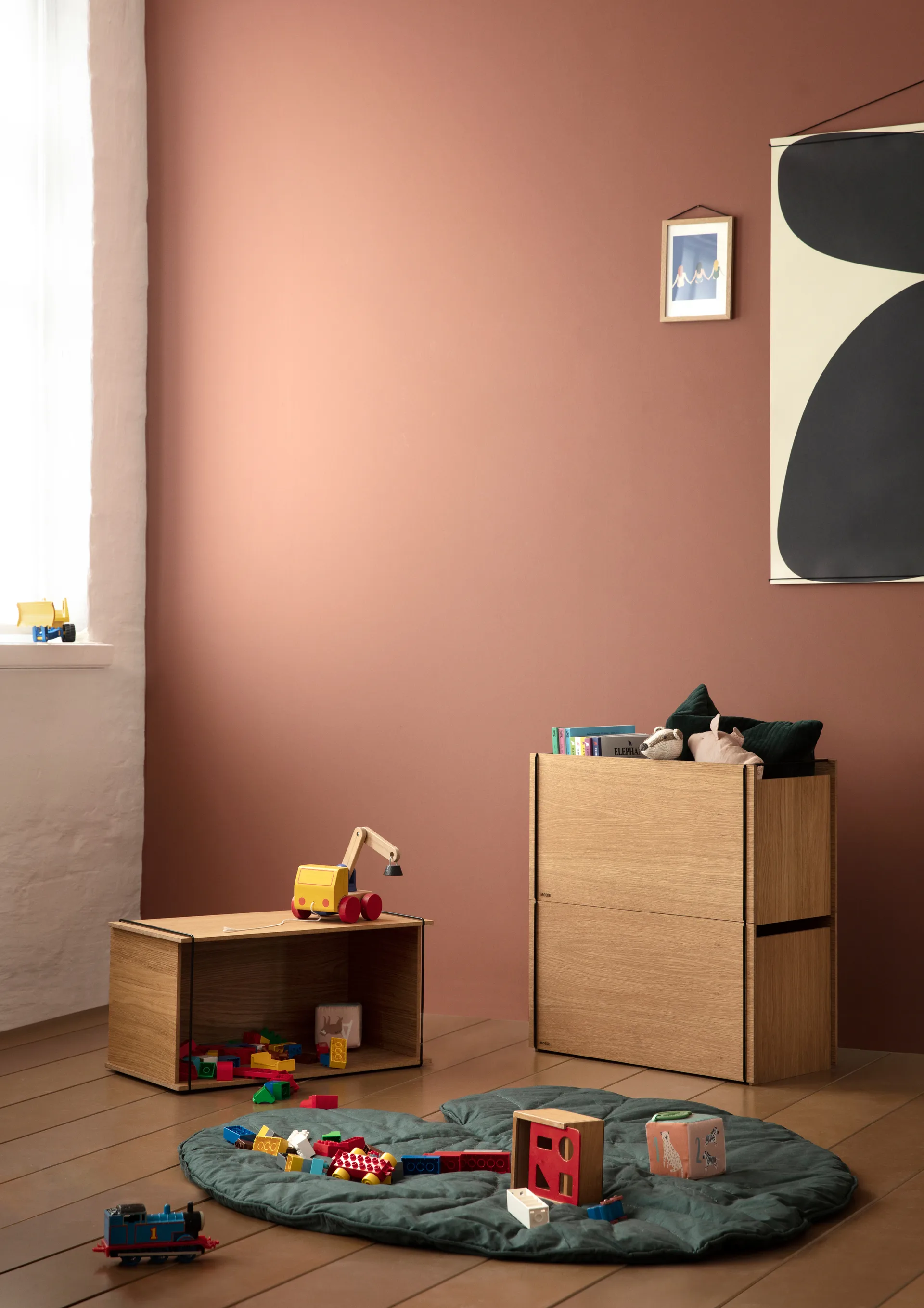 Aufbewahrungsbox Eiche 33 x 60 cm, Wood, Black MOEBE